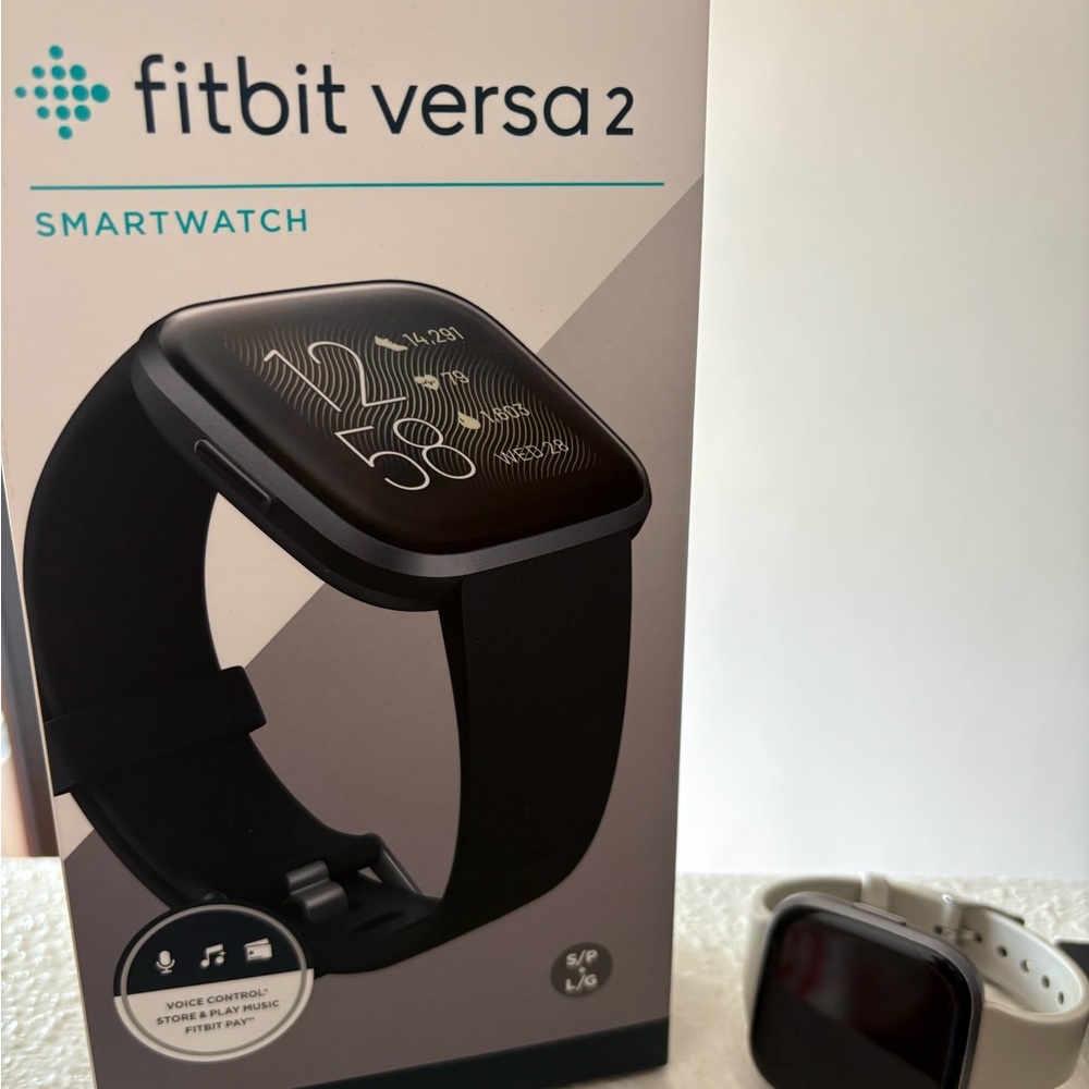 Fitbit Black Versa 2 Smartwatch ( + additional 8 interchangeable wristbands!)